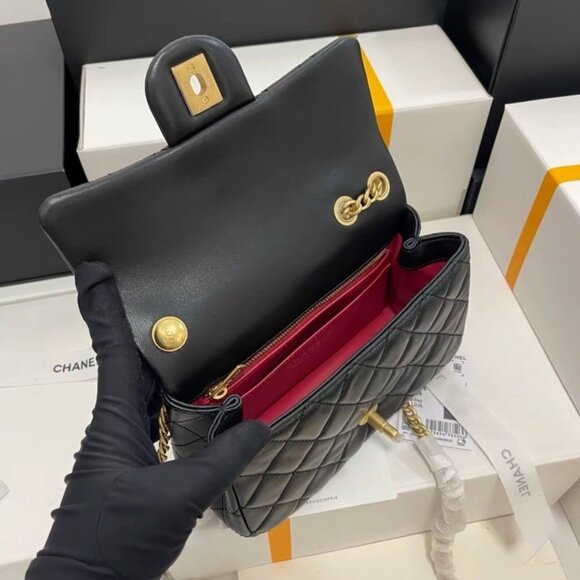 CHANEL Classic Flap CF 23S Shoulder Crossbody Bag Women's Black - Picture 5 of 9